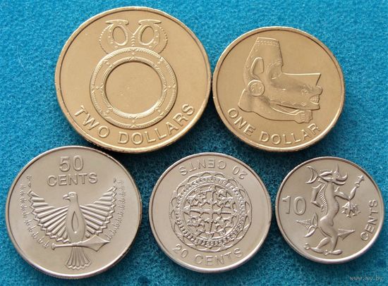 Соломоновы острова. Набор 5 монет 10, 20, 50 центов 1, 2 доллара  2012 года