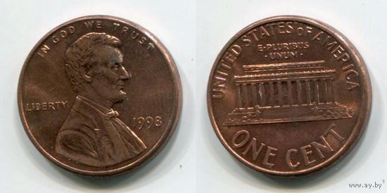 США. 1 цент (1998, XF)
