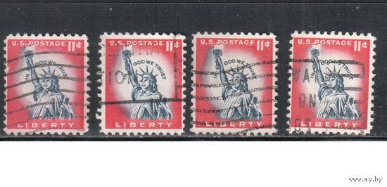 США-1954, (Мих.666), гаш.  , Стандарт, Статуя Свободы,,цена за 1 м на выбор