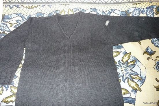 Мужской темно-серый свитер, р. 50, 50% шерсти (Германия)
