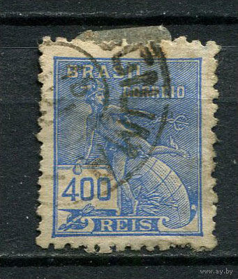Бразилия - 1923 - Меркурий и глобус 400R - [Mi.255] - 1 марка. Гашеная.  (Лот 17EC)-T5P2