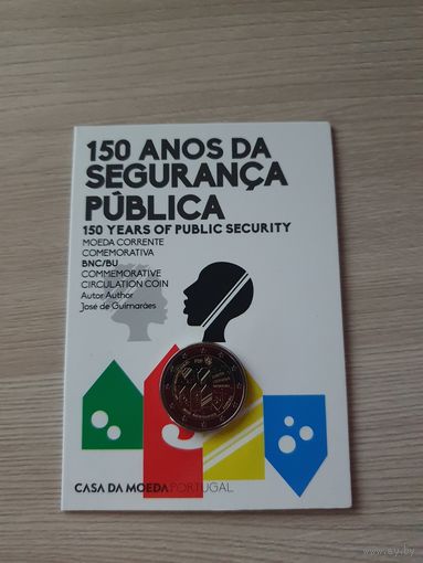 Монета Португалия 2 евро 2017 150 лет гражданской полиции BU БЛИСТЕР