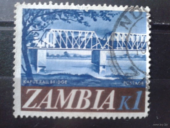Замбия 1968 Стандарт, мост Михель-2,2 евро гаш