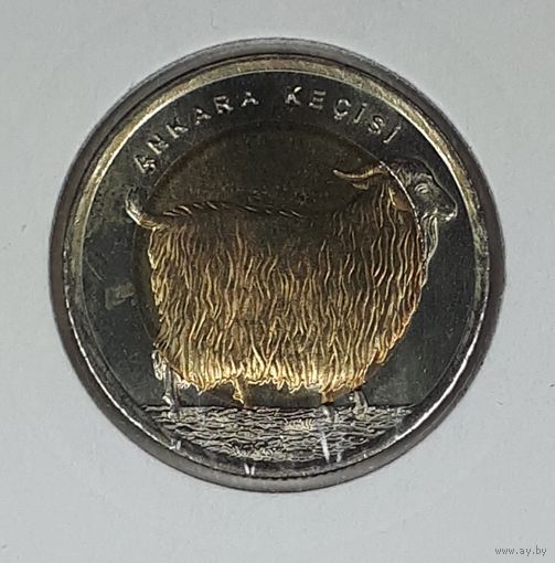 Турция 1 лира 2015  Фауна Турции - Ангорская коза