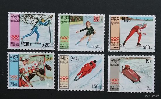 Лаос /1987/ Спорт / Зимние Виды Спорта / Олимпийские Игры   6 марок