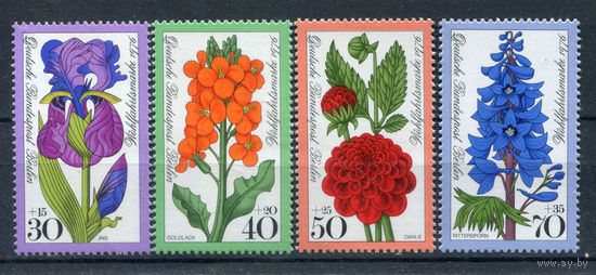 Берлин - 1976г. - Садовые цветы - полная серия, MNH, 2 марки с отпечатками [Mi 524-527] - 4 марки