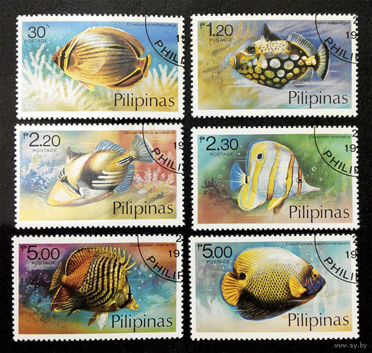 Филиппины 1978 г. Рыбы. Фауна, полная серия из 6 марок #0219-Ф1P50