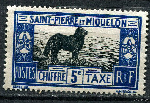 Французские колонии - Сен-Пьер и Микелон - 1932 - Ньюфаундленд 5С. Portomarken - [Mi.21p] - 1 марка. Чистая без клея.  (Лот 64Eu)-T5P6