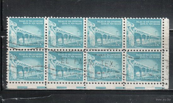 США-1954, (Мих.652), гаш.  , Стандарт, Архитектура,8 марок