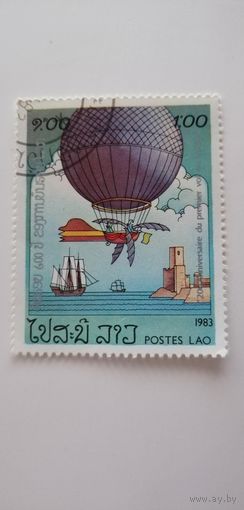 Лаос 1983.  200-летие пилотируемого полета - воздушные шары