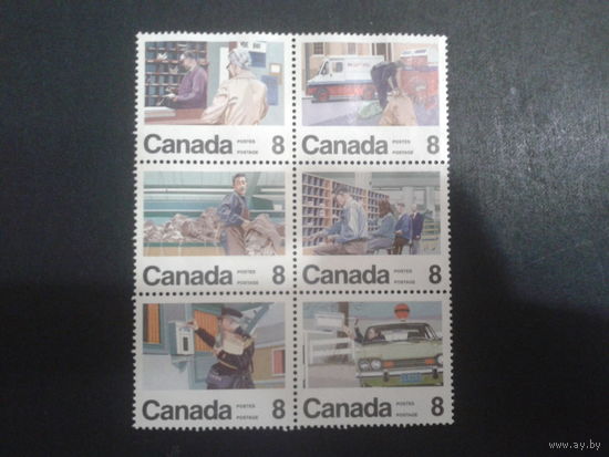 Канада 1974 100 лет канадской почте сцепка Mi-4,2 евро