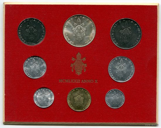 Ватикан. Годовой набор монет (1972, UNC)