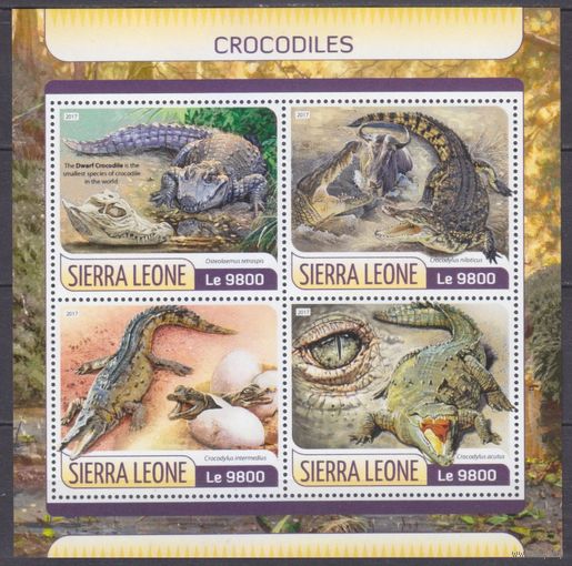 2017 Сьерра-Леоне 8600-8603KL Рептилии / Крокодилы 11,00 евро