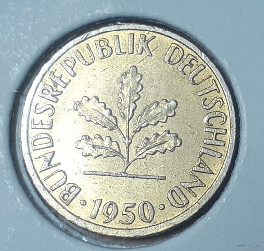Германия 1 пфенниг, 1950 Отметка монетного двора: "J" - Гамбург