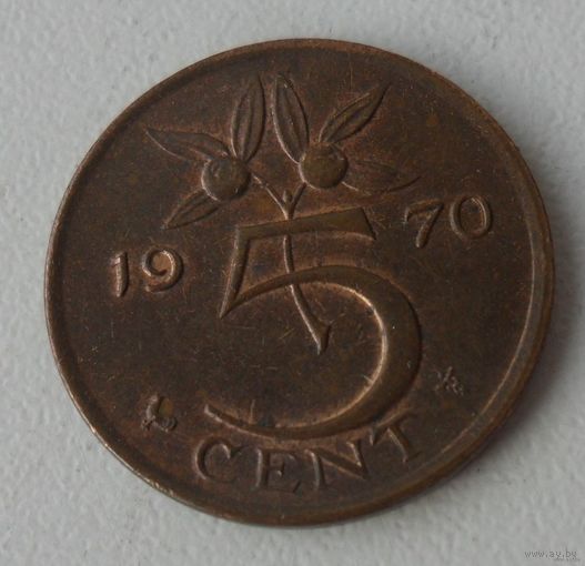 5 центов Нидерланды 1970 г.в.