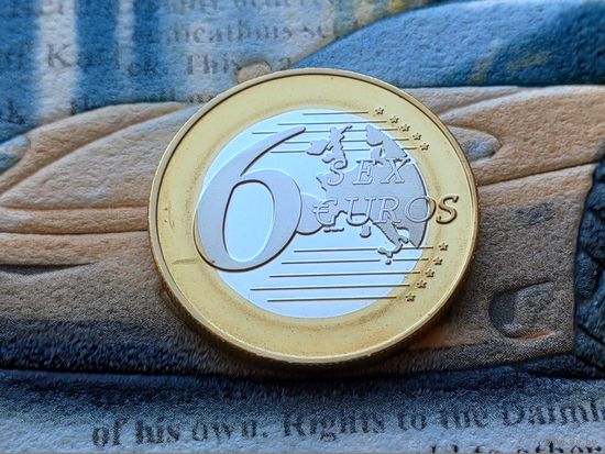 Монетовидный жетон 6 (Sex) Euros (евро). #18