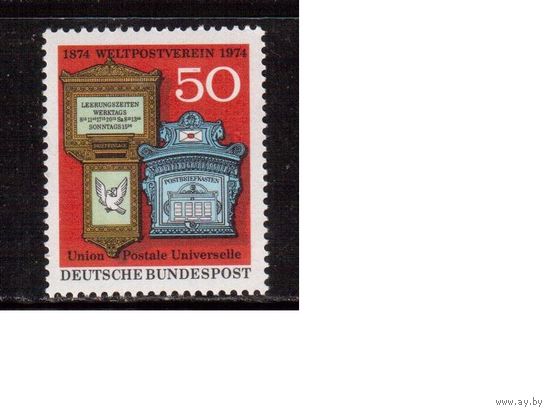 Германия(ФРГ)-1974,(Мих.825), ** , Почта, UPU