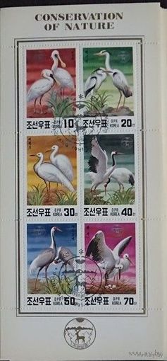 Северная Корея. КНДР 1991. Охрана природы - Птицы. Полная серия. Малый лист