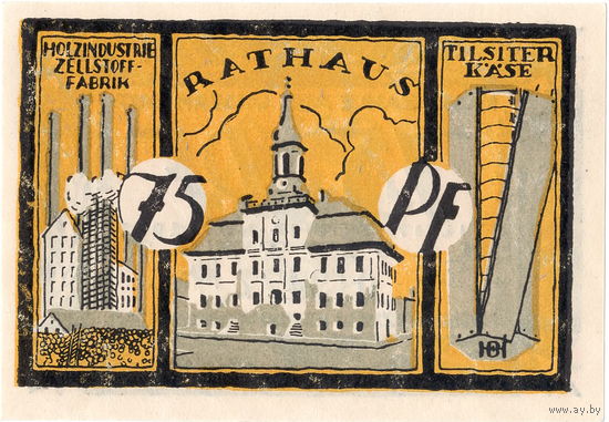 Восточная Пруссия, Тильзит (Советск), 75 пфенигов, 1921 г., UNC
