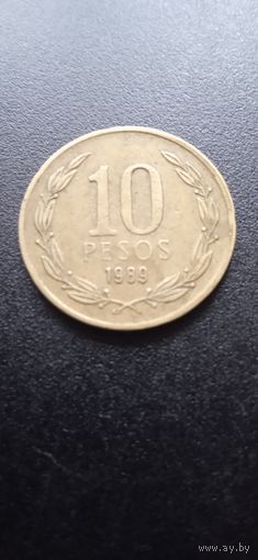 Чили 10 песо 1989 г.