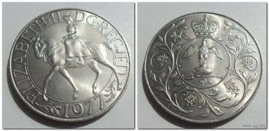 25 новых пенсов Великобритания (Cеребряный юбилей царствования Елизаветы II) , 1977 год, KM# 920 25 NEW PENCE