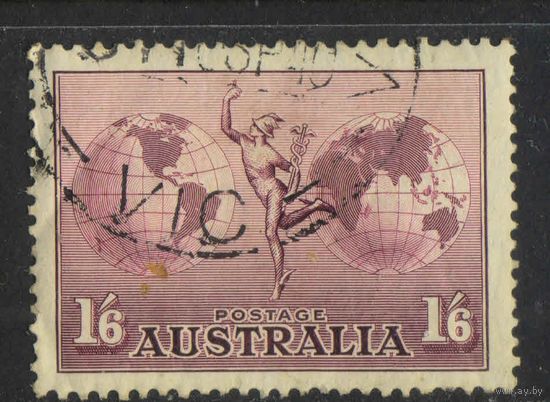 GB Доминион Австралия 1934 Марки для авиадоставки почты по маршуту Австралия-Англия Меркурий Полушария #126хY