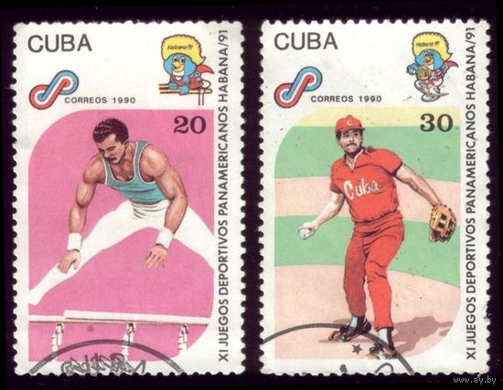 2 марки 1990 год Куба Панамериканские игры 3445-3446