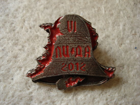 Нагрудный памятный знак VI-ой байк-фестиваль. Лида, Беларусь, 2012 год.