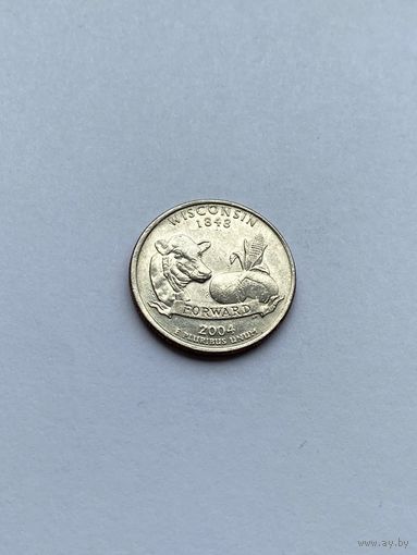25 центов 2004 г. Висконсин, США