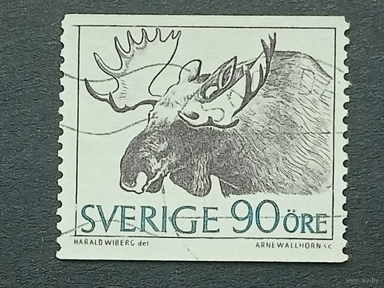 Швеция 1967. Предметы из истории почты и природы. Лось