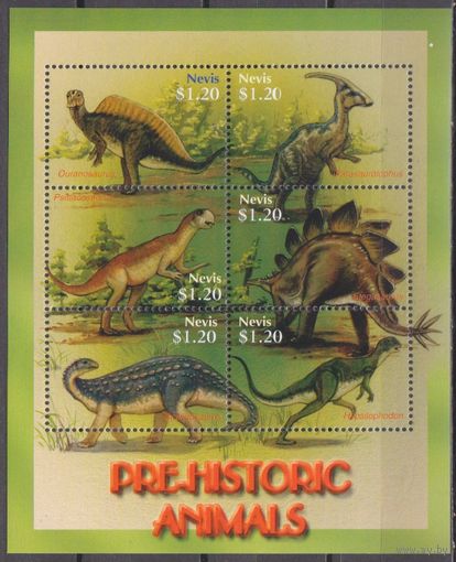 2005 Невис 2106-2111KL Динозавры