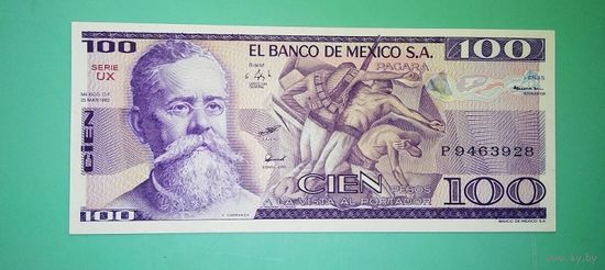 Банкнота 100 песо Мексика 1982 г.
