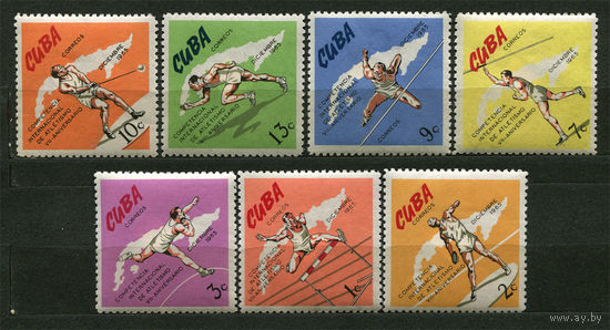 Спортивные соревнования в Гаване. Куба. 1965. Полная серия 7 марок. Чистые
