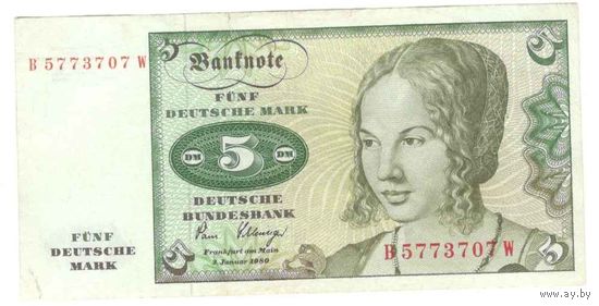 Германия 5 марок 1980 г