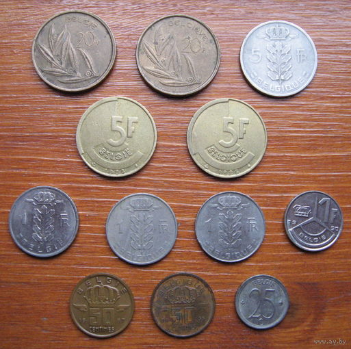 Бельгия. Набор из 12 монет.