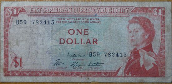 Восточные Карибы 1 доллар 1965г. (Антигуа)