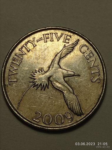 Бермуды 25 цент 2009 года .
