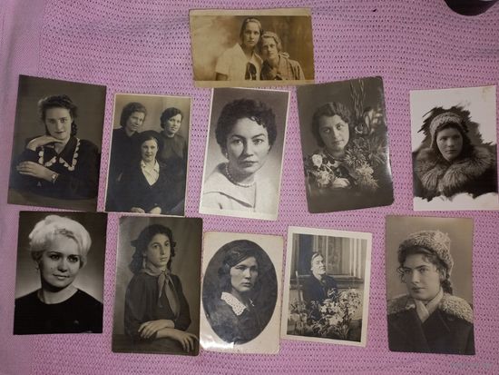 11 женских ФОТО CCCР 1920-40 годы  (А19)