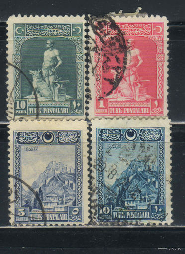 Турция Респ 1926 Кузнец с серым волком Крепость Анкара Стандарт #843,845,849,851
