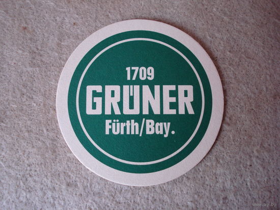 Подставка под пиво (бирдекель) "Gruner" (Германия).