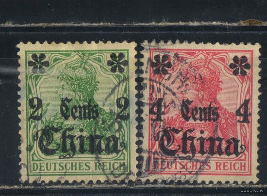 Германия Почта за рубежом Китайская Имп 1905 Германия в короне Надп Стандарт #29,30