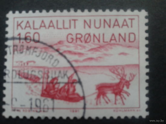 Дания Гренландия 1981 оленья упряжка