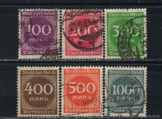Германия Респ 1923 Инфляция Номиналы Стандарт Полная ВЗ2 #268-73