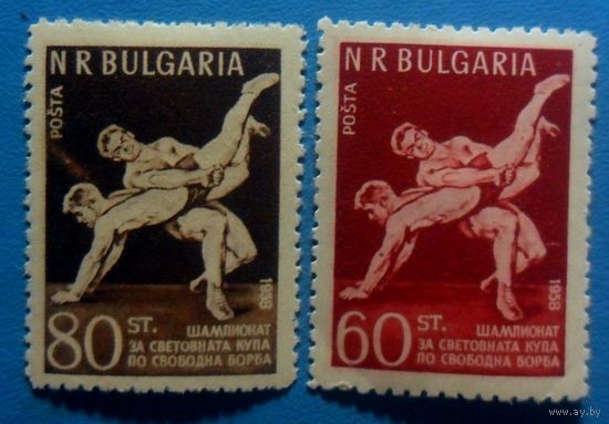 Болгария. 1958. Спорт. Вольная борьба. ## 1067 одна марка 80