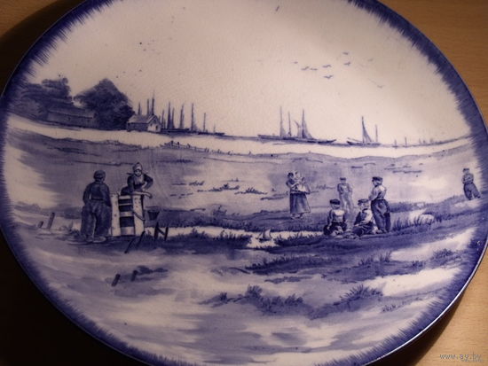 Тарелка ручная роспись старая Англия 19 век