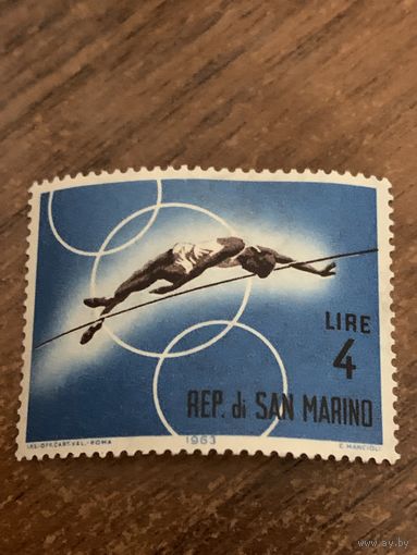 Сан Марино 1963. Олимпиада Токио-1964. Прыжки в высоту. Марка из серии