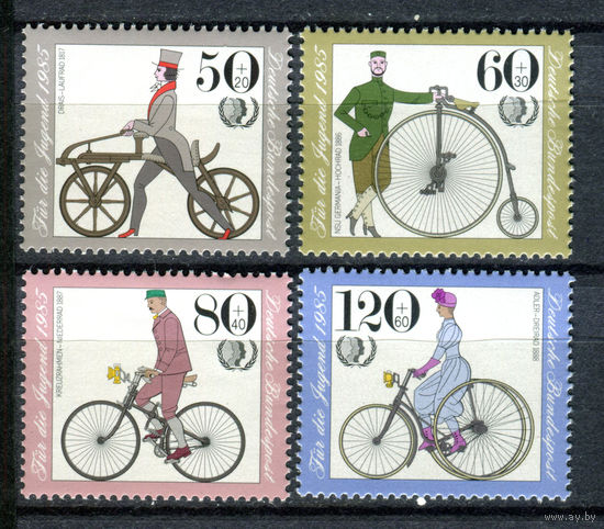 Германия (ФРГ) - 1985г. - История велосипедов - полная серия, MNH [Mi 1242-1245] - 4 марки