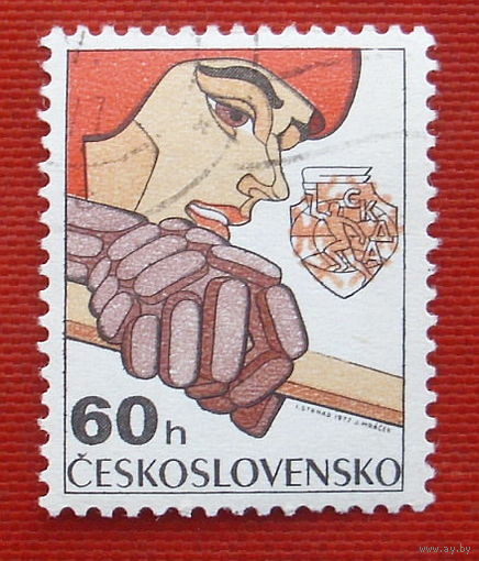 Чехословакия. Хоккей. ( 1 марка ) 1977 года. 4-11.