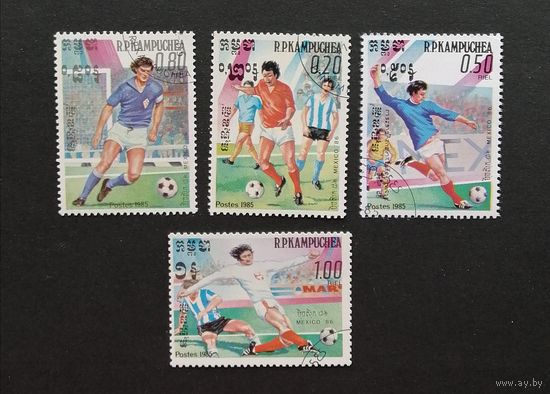 Камбоджа -1985 Спорт, Футбол, ЧМ-1986 / 4 марки из серии