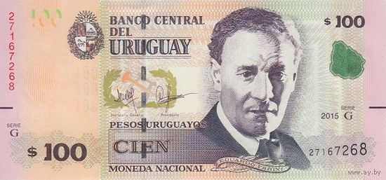 Уругвай 100 песо образца 2015 года UNC p95